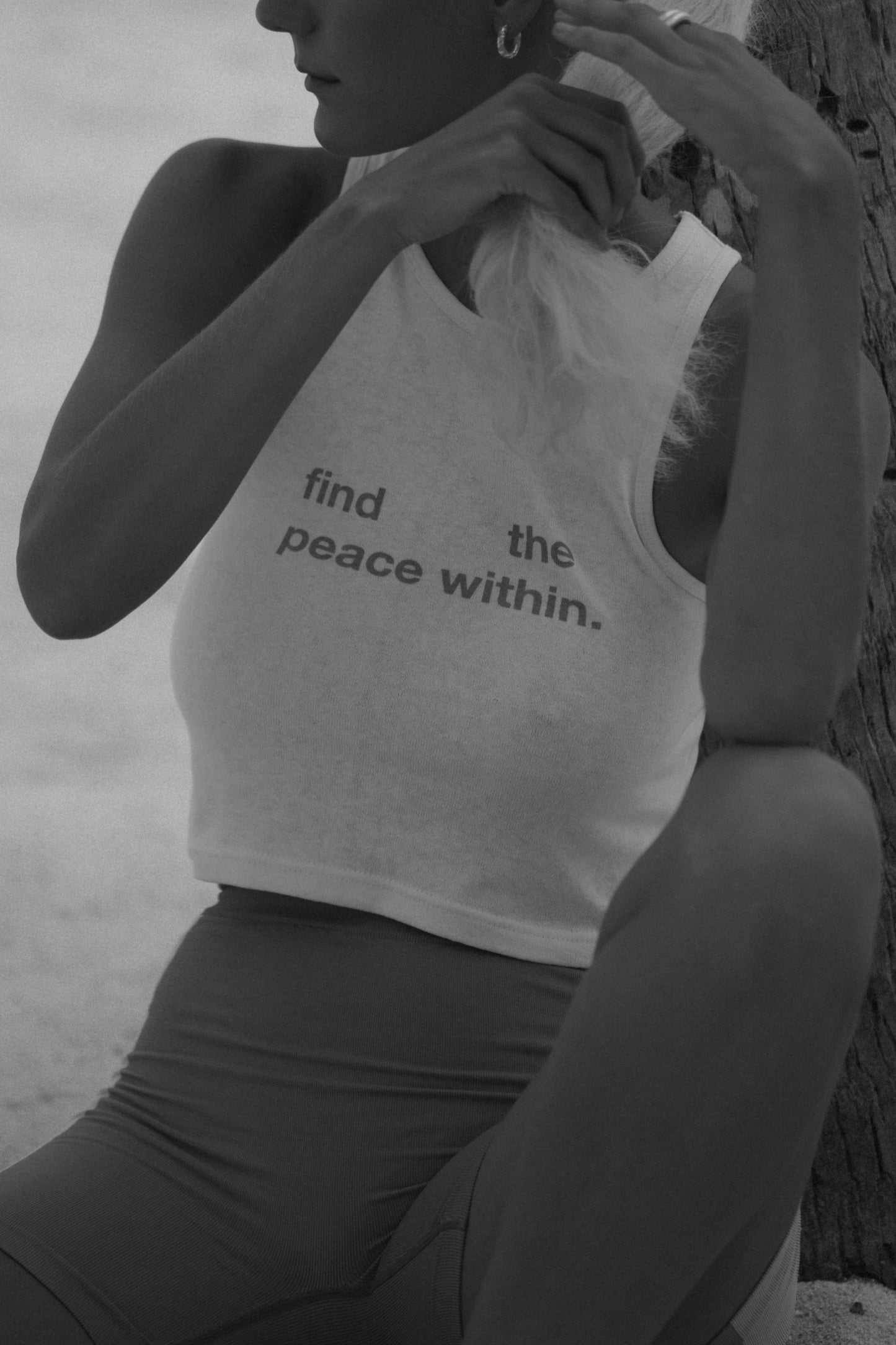 Pinky & Kamal Peace Racer Singlet - Natual/Azure Blue