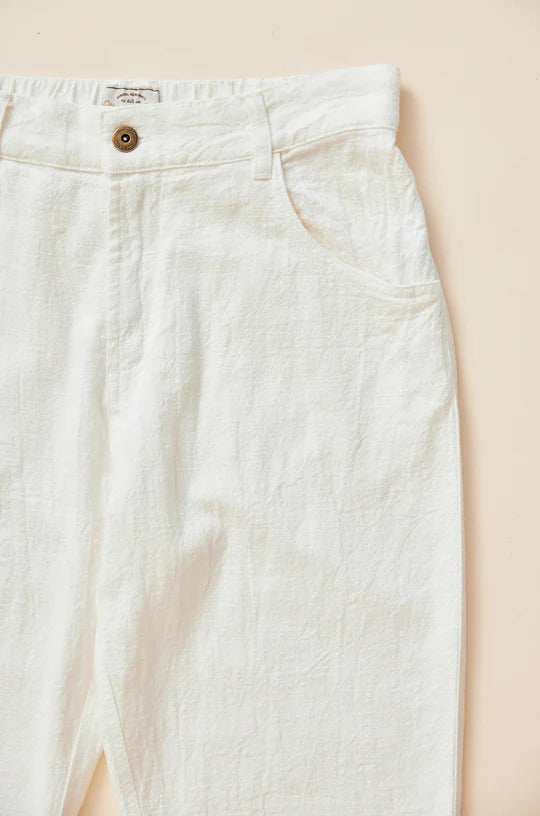 Ottway the Label Miller Textured Linen Pant White Mens