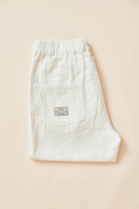 Ottway the Label Miller Textured Linen Pant White Mens