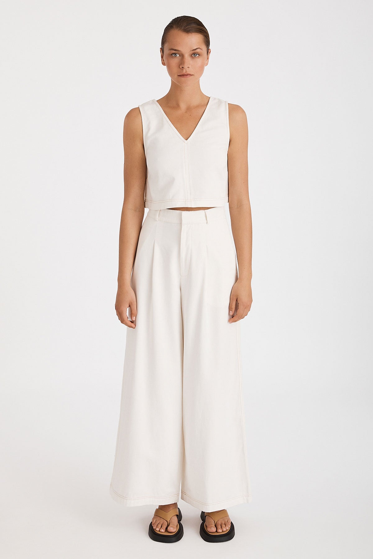 Zulu & Zephyr Organic Cotton Drill Utility Top Ivory