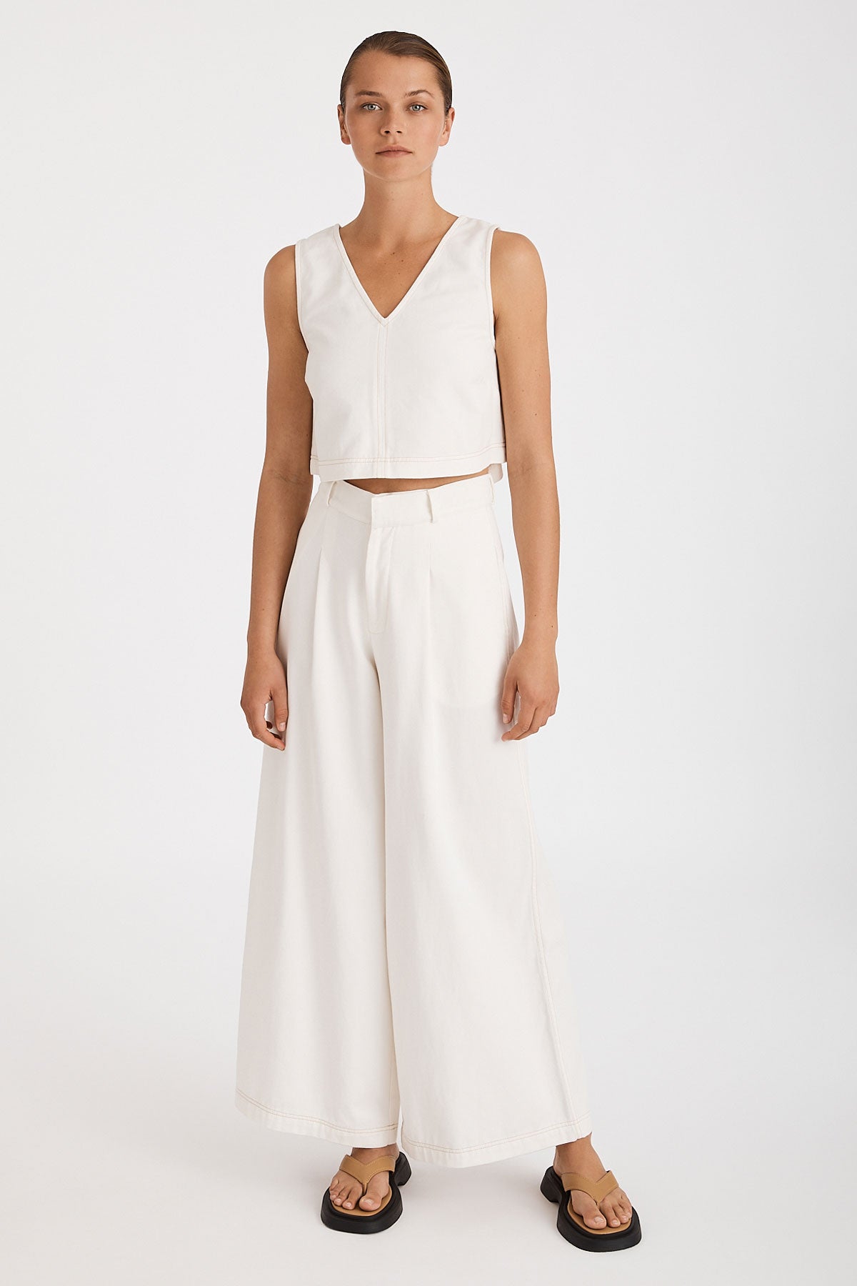 Zulu & Zephyr Organic Cotton Drill Utility Top Ivory
