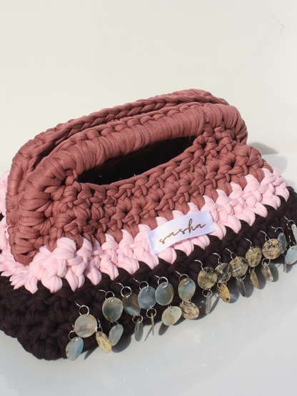 Sasha Made It Mulberry Embellished Clutch Large