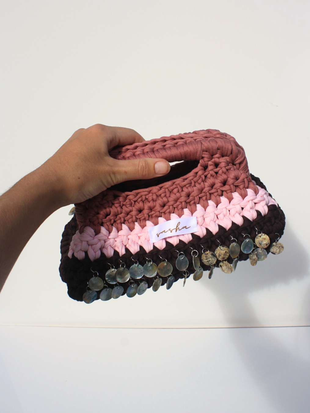 Sasha Made It Mulberry Embellished Clutch Large