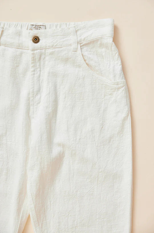 Ottway the Label Miller Textured Linen Pant White Womens