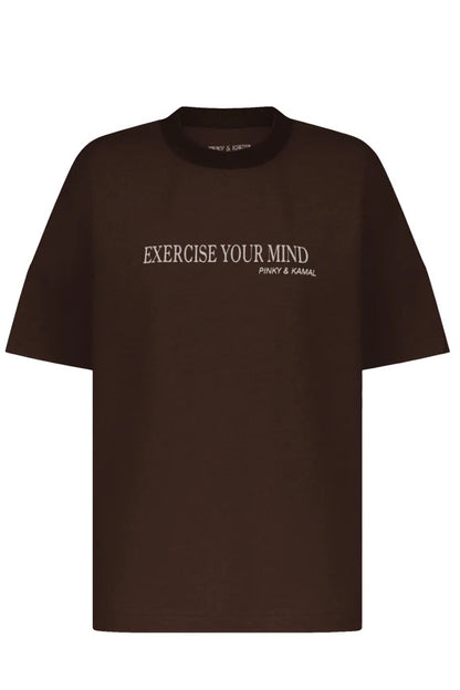 Pinky & Kamal Exercise Your Mind Tee Cacao