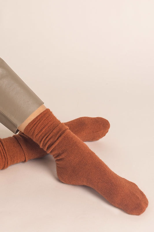 Nooan Possum Merino Wool Hamilton Sock Burnt Orange