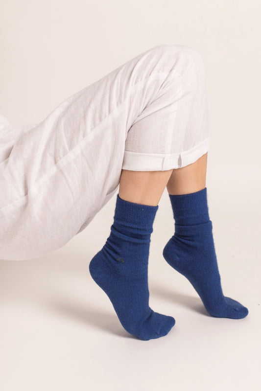 Nooan Possum Merino Wool Hamilton Sock Lapis Blue