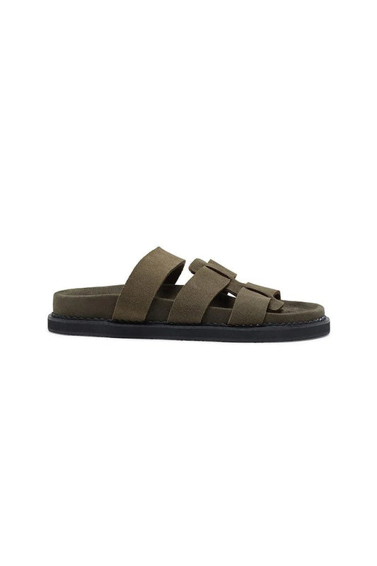 The Bali Tailor Watson Slide Olive Suede
